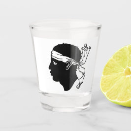 Patriotisches Schießglas mit der Flagge von Korsik Schnapsglas