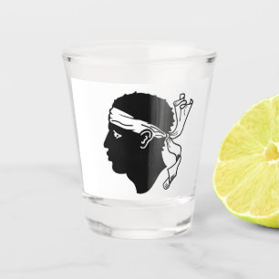 Patriotisches Schießglas mit der Flagge von Korsik Schnapsglas
