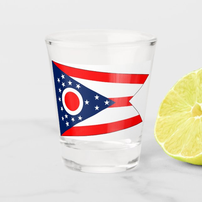 Patriotisches Schießglas mit der Flagge von Ohio Schnapsglas (Vorderseite)