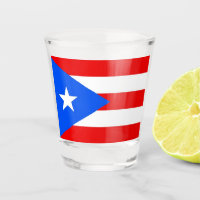 Patriotisches Schießglas mit der Flagge von Puerto