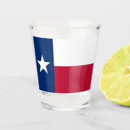 Patriotisches Schießglas mit der Flagge von Texas Schnapsglas