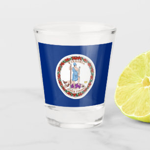 Patriotisches Schießglas mit der Flagge von Virgin Schnapsglas