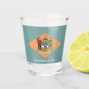 Patriotisches Schießglas mit Flagge von Delaware Schnapsglas