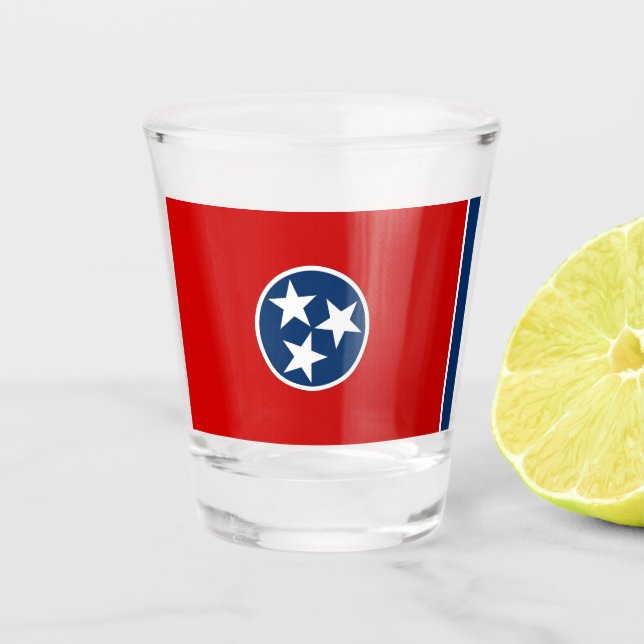 Patriotisches Schießglas mit Flagge von Tennessee Schnapsglas (Vorderseite)