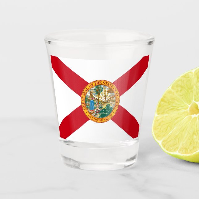 Patriotisches Schießglas mit Florida-Flagge Schnapsglas (Vorderseite)
