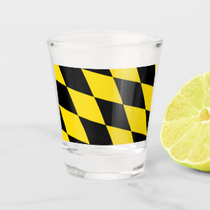 Patriotisches Schießglas mit Münchner Flagge Schnapsglas