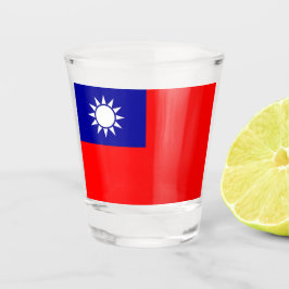 Patriotisches Schießglas mit taiwanischer Flagge Schnapsglas