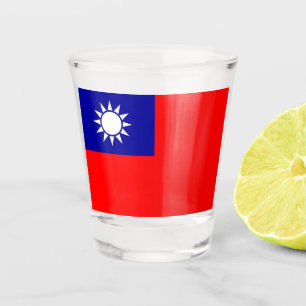 Patriotisches Schießglas mit taiwanischer Flagge Schnapsglas
