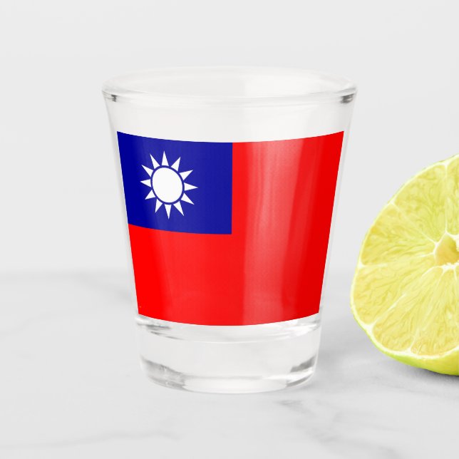 Patriotisches Schießglas mit taiwanischer Flagge Schnapsglas (Vorderseite)