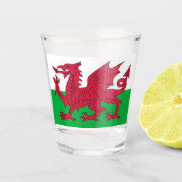 Patriotisches Schießglas mit Wales-Flagge Schnapsglas