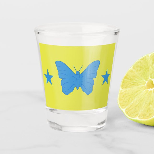 Patriotisches Schnapsglas mit der Flagge von Bady  (Vorderseite)