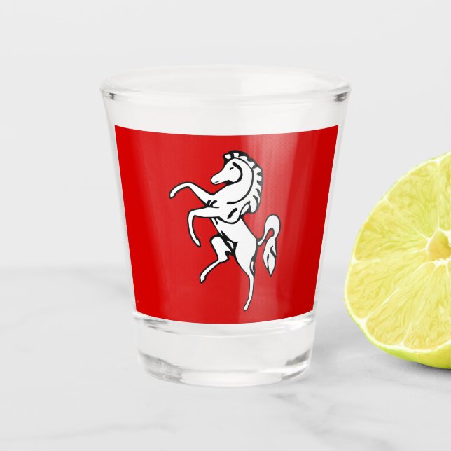 Patriotisches Schnapsglas mit der Flagge von Kent  (Vorderseite)