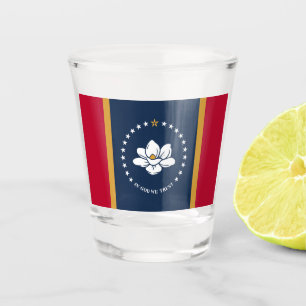 Patriotisches Schnapsglas mit der Flagge von Missi