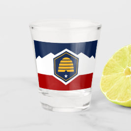 Patriotisches Schnapsglas mit der Flagge von Utah,
