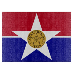 Patriotisches Schneidebrett mit Flagge von Dallas