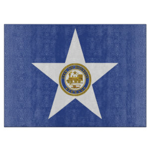 Patriotisches Schneidebrett mit Flagge von Houston