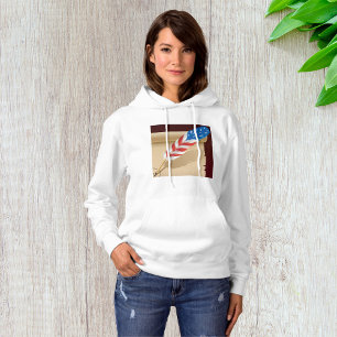 Patriotisches Schreibfeder-Motiv auf antiker Papie Hoodie