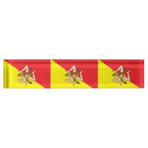 Patriotisches Schreibtischschild mit der Flagge Si