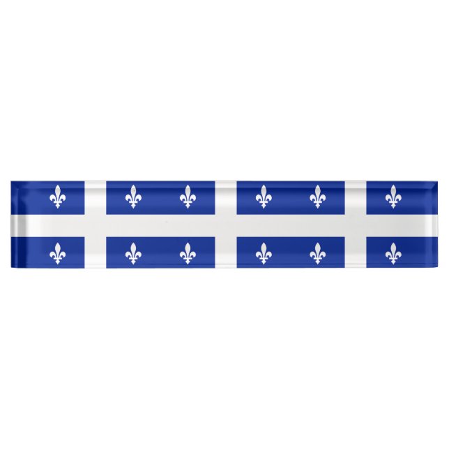 Patriotisches Schreibtischschild mit Flagge von Qu (Vorderseite)