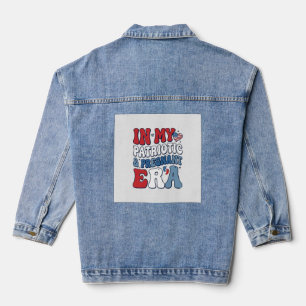 Patriotisches schwangeres Zeitalter Vintage Schwan Jeansjacke