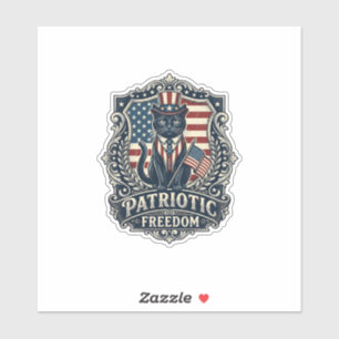 Patriotisches schwarzes Katze Vektorgrafik T-Shirt Aufkleber