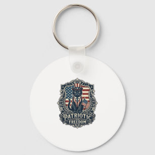 Patriotisches schwarzes Katze Vektorgrafik T-Shirt Schlüsselanhänger