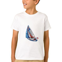 Patriotisches Segelboot-Shirt