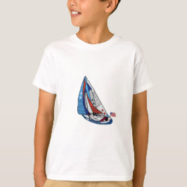 Patriotisches Segelboot-Shirt T-Shirt