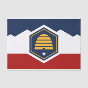 Patriotisches Seidenpapier mit der Flagge von Utah