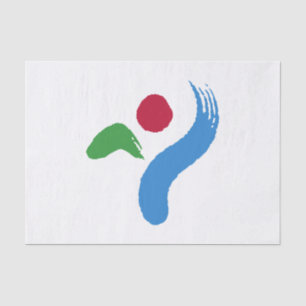 Patriotisches Seidenpapier mit Flagge von Seoul