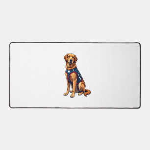 Patriotisches Servicehund Golden Retriever Shirt Schreibtischunterlage