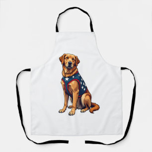 Patriotisches Servicehund Golden Retriever Shirt Schürze
