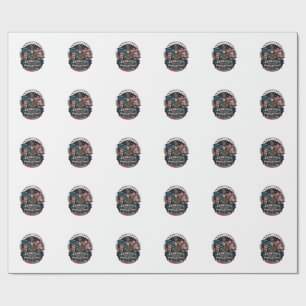 Patriotisches Skelett Cowboy Dunkler Patriot Skele Geschenkpapier