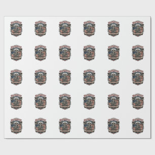 Patriotisches Skelett Cowboy Dunkler Patriot Skele Geschenkpapier