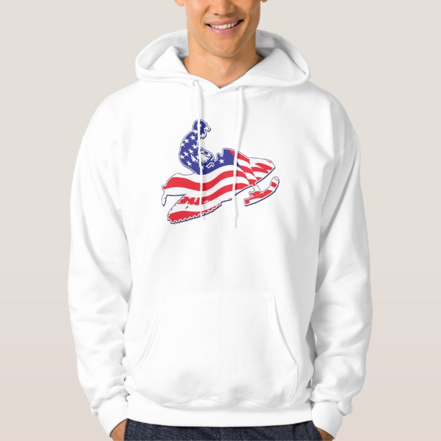 Patriotisches Snowmobiling Hoodie (Vorderseite)