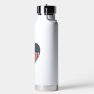 Patriotisches Softball-Herz Vintage-Vektordesign_1 Trinkflasche