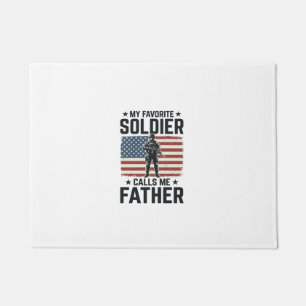 Patriotisches Soldat Vater Vintage Vector Shirt De Fußmatte