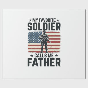 Patriotisches Soldat Vater Vintage Vector Shirt De Geschenkpapier