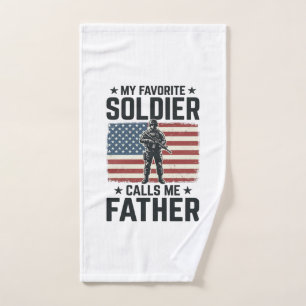 Patriotisches Soldat Vater Vintage Vector-Shirt De Handtuch
