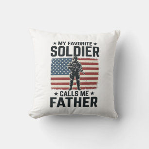 Patriotisches Soldat Vater Vintage Vector Shirt De Kissen