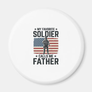 Patriotisches Soldat Vater Vintage Vector Shirt De Magnet