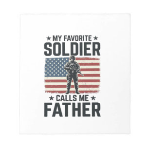 Patriotisches Soldat Vater Vintage Vector Shirt De Notizblock