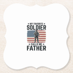 Patriotisches Soldat Vater Vintage Vector Shirt De Untersetzer