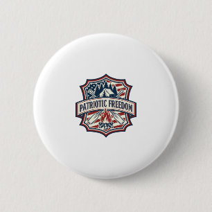 Patriotisches Sommercamp-Geist-Vektor-Grafik-T-Shi Button