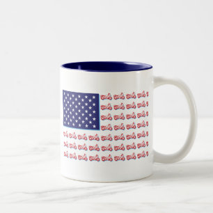 Patriotisches Sportfahrrad Zweifarbige Tasse