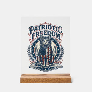 Patriotisches Stallkatze Vektorgrafik T-Shirt_1 Acrylschild