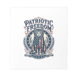 Patriotisches Stallkatze Vektorgrafik T-Shirt_1 Notizblock