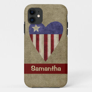Patriotisches Steppherz individuell anpassbares iP Case-Mate iPhone Hülle