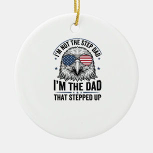 Patriotisches Stiefvater-Adler-Vintage-Shirt-Desig Keramik Ornament