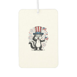 Patriotisches Stinktier Vintage-Feuerwerk Grafik-S Autolufterfrischer